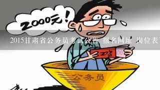 2015甘肃省公务员考试公告 报名网址 岗位表下载